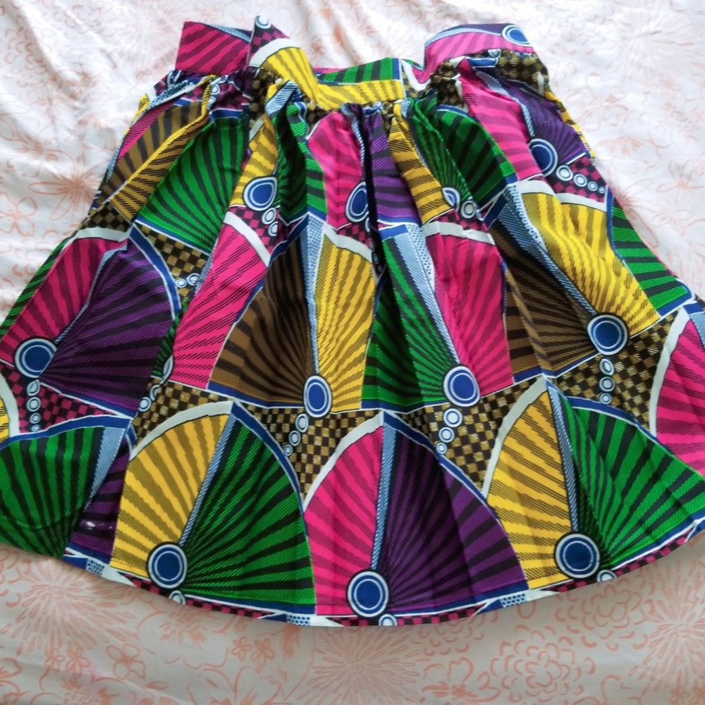 African print /wax short Maxi Skirt; High Waist